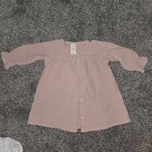 H&M Pink Baby Dress with Button Detail